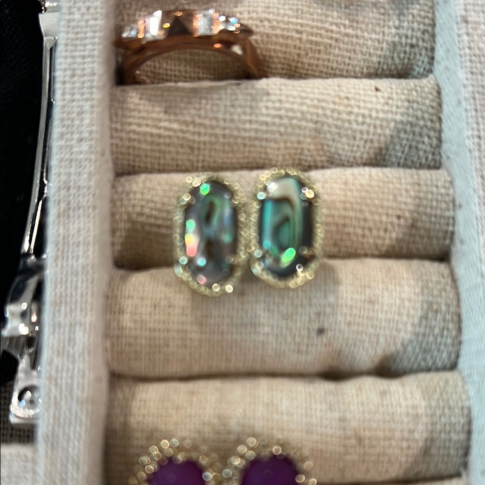 Kendra Scott Gold Earrings with Abalone